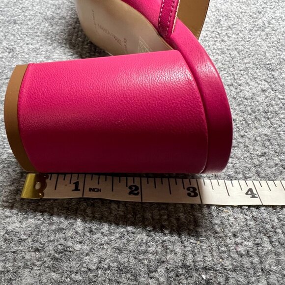 Marion Parke Pink Leather Sandals Heeled Slide Size 39.5 US 8.5 NEW - Picture 9 of 10